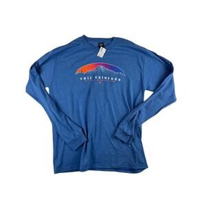 Prairie Mountain Vail Colorado Long Sleeve T-Shirt XL Blue Mountain Graphic NWT